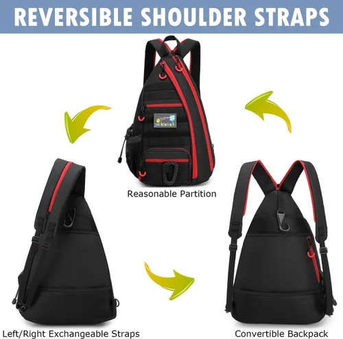 Miniatura 3 de Bolsa de pickleball SunForMorning, mochila táctica de pickleball para mujeres y hombres, bolsa de hombro ajustable con gancho de cerca y botella