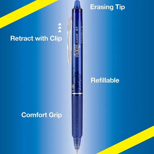 Miniatura 2 de PILOT FriXion - Bolígrafos borrables de punta fina, 0.028 in, para Rocketbook y cuaderno, paquete de 6 bolígrafos de gel borrables azules + 4