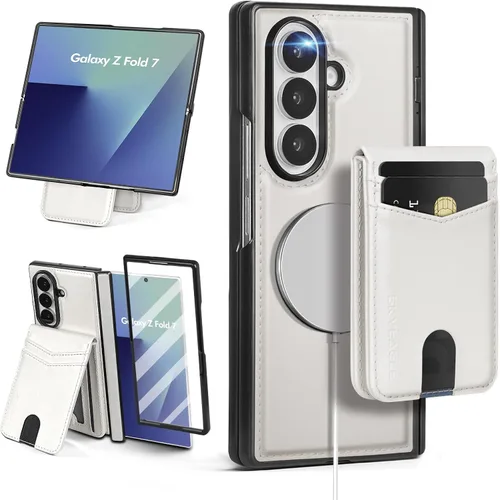 Miniatura 10 de SkyEagle Funda Cartera magnética desmontable compatible con Magsafe para Samsung Galaxy Z Fold 7 con tarjetero Protector de pantalla integrado