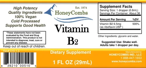 Miniatura 5 de HoneyCombs Gotas de vitamina B2 (riboflavina) - 1 onza líquida + gotas de vitamina B1 (tiamina) - 1 onza líquida