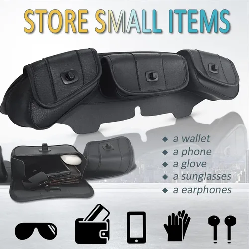 Miniatura 3 de FOVPLUE Bolsa para Parabrisas, Bolsa de Carenado Batwing de Tres Bolsillos para Harley Electra Glide Street Glide Trike FLHTCU/I FLHTCUTG FLHXXX
