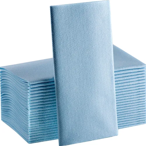 Servilletas de papel azul bebé, tela desechable de lino como servilletas de cena, toallas de mano, suaves, absorbentes, servilletas de mano de papel