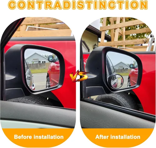 Miniatura 2 de Espejo retrovisor convexo redondo de vidrio HD de 2 pulgadas con marco, espejo de punto ciego para automóvil, gran angular de 360 grados con parte