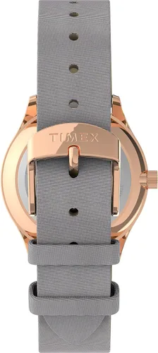 Miniatura 3 de Timex Reloj Starstruck de 1.260 in para mujer - Caja de oro rosa esfera blanca con correa de cuero gris
