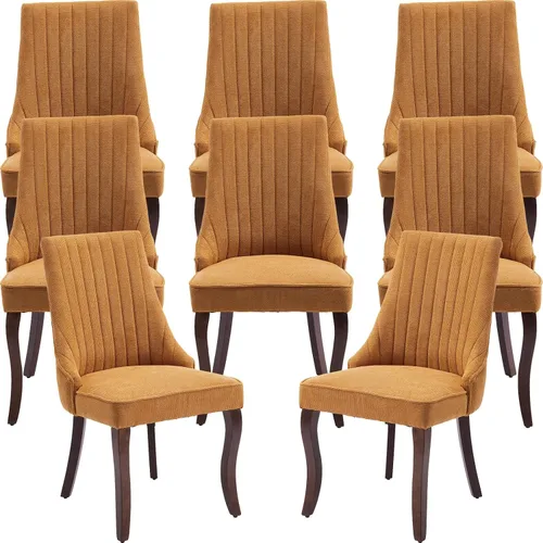 Miniatura 9 de ODUSE-DAILY Juego de 2 sillas de comedor de mediados del siglo en color beige, juego de 2 sillas modernas para cocina y comedor, sillas tapizadas