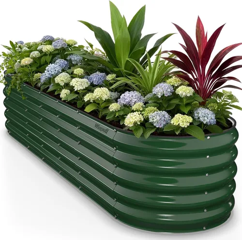 Miniatura 24 de Winpull Kit de Cama de Jardín Elevada, Caja de Plantación Galvanizada de 6 x 3 x 1 pies para Exteriores con Bordes de Seguridad, Camas Elevadas