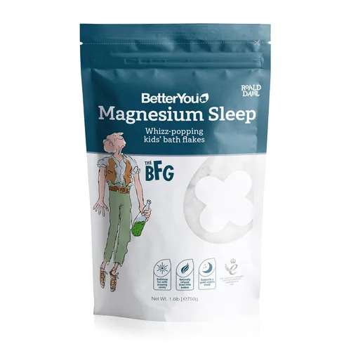 BetterYou Magnesium Sleep - Copos de baño para niños, sales de baño con caramelos que estallan, remojo de baño con magnesio natural, lavanda