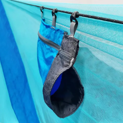 Miniatura 5 de Amagogo Bolsa organizadora de hamacas, bolsa colgante, bolsa de almacenamiento portátil para hamaca, contenedor de almacenamiento para camping, Azul