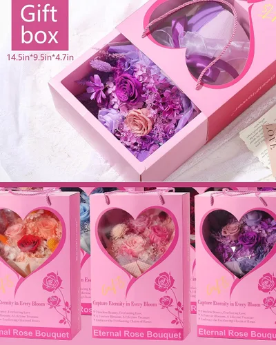 Miniatura 4 de BestFlower Ramo de flores para el día de la madre, regalos para mamá, ramo de rosas para mujeres, mamá, esposa de hija, flores frescas