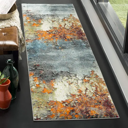 Miniatura 8 de SAFAVIEH Glacier Collection GLA125M - Alfombra moderna abstracta que no desprende pelusa, para sala de estar o dormitorio, 2 pies 3 pulgadas x 4