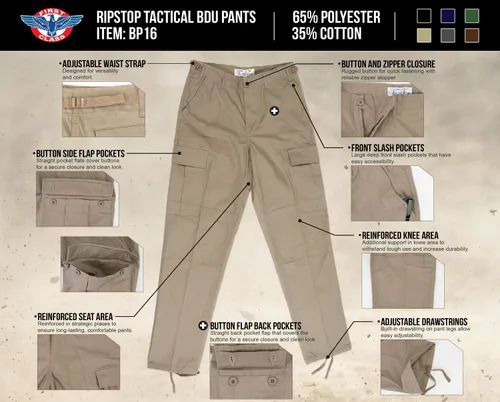 Miniatura 4 de First Class Pantalones tácticos Rip-Stop BDU para hombre