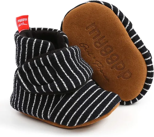 Miniatura 40 de SOFMUO Pantuflas unisex para bebé, niña, niño, ligeras, antideslizantes, para interiores, zapatos de casa, botines para niños pequeños