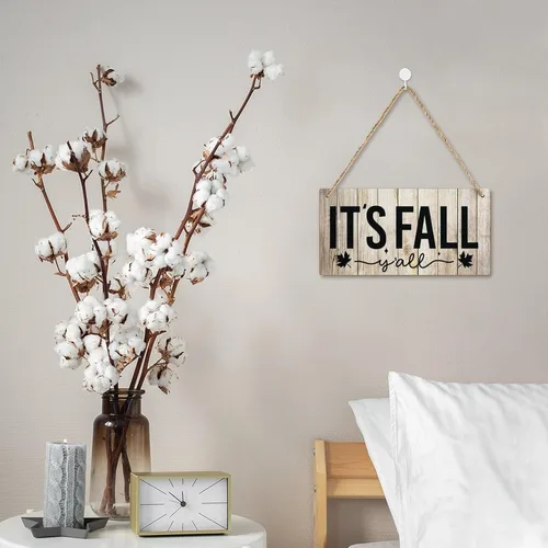 Miniatura 6 de Letrero decorativo para puerta delantera, decoración rústica de bienvenida de otoño para colgar en la pared, placas de madera para porche de granja