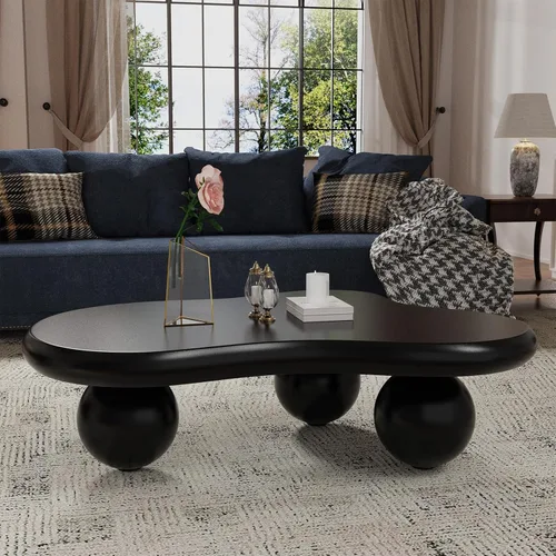 Miniatura 8 de Mesas de centro en forma de nube, mesa de centro irregular, mesa de centro con diseño moderno en forma de nube, mesas de centro para sala de estar