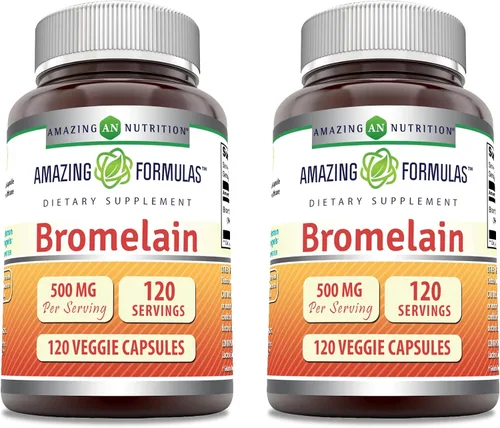 Miniatura 8 de Amazing Formulas Bromelain 500mg 2400 GDU, 60 cápsulas vegetarianas Sin OMG Sin gluten Fabricado en Estados Unidos Ideal para vegetarianos