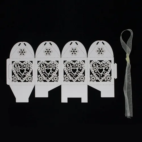 Miniatura 3 de Paquete de 50 cajas de dulces de boda con corazones cortados con láser, cajas de regalo pequeñas para bodas, despedidas de soltera, aniversarios, 01