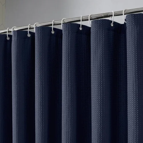 Miniatura 12 de OVZME Juego de cortina de ducha de tela para cabina - 36x72, tejido de gofre 230GSM, cortinas de ducha pequeñas para cabina estrecha, cortina
