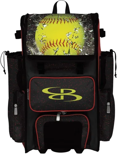 Miniatura 9 de Boombah Rolling Superpack - Bolsa para equipo de béisbol/sóftbol, mango telescópico, capacidad para 4 bates, versión con ruedas, luz de sóftbol