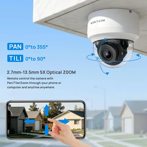 Miniatura 2 de VIKYLIN Cámara 4K PTZ para exteriores 8MP IP POE con audio de 2 vías, zoom óptico Pan Tilt 5X/Cámara PTZ de seguridad de lente de 2.7 ~ 0.531 in