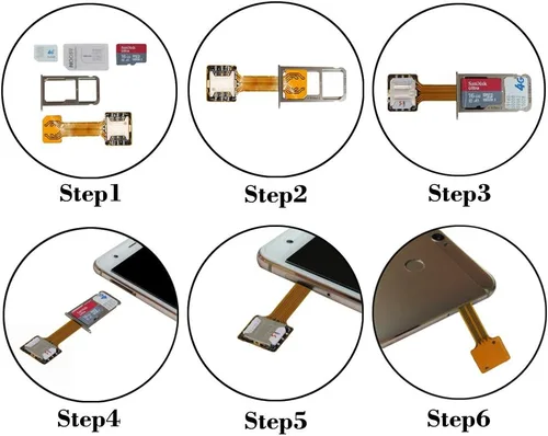 Miniatura 3 de Adaptador Dual SIM Nano SD (2 piezas) para Samsung Huawei Xiaomi Lenovo, extensor ultra delgado de oro SIM para teléfono inteligente Android