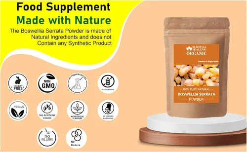Miniatura 4 de Blessfull Healing Boswellia Serrata Orgánica Polvo 100% Puro Natural 100 Gramos / 3.52 oz