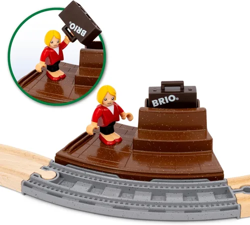 Miniatura 6 de BRIO World – 36079 Set básico de viaje de tren de madera Set de juguete de tren de madera de 22 piezas para niños a partir de 3 años