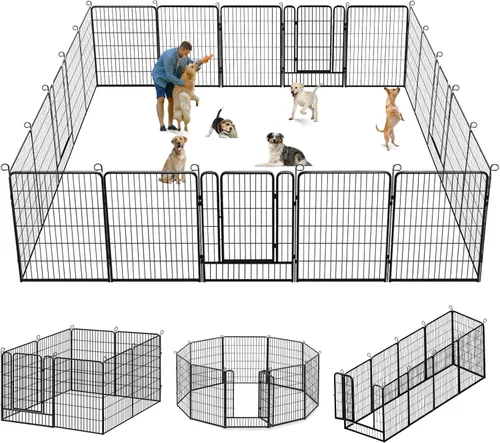 Miniatura 14 de Corralito para perros, 40 pulgadas de altura, 14 paneles de valla resistente para perros con puerta, corral de ejercicio antioxidante para perros