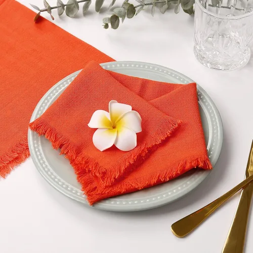 Miniatura 10 de Juego de 8 servilletas de tela de lino de algodón para el día de San Valentín, servilletas hechas a mano con flecos para bodas elegantes, Navidad