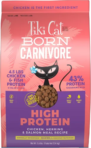 Miniatura 14 de Tiki Cat Born Carnivore - Alimento seco para gatos con alto contenido de proteínas, pollo y huevo deshuesado, bolsa de 2.8 libras