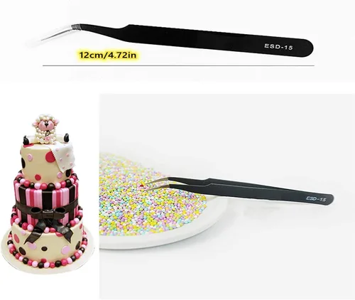Miniatura 2 de Fondant Tool - Pinzas de cabeza afilada para perlas de azúcar, cuentas de caramelo, juego de 2