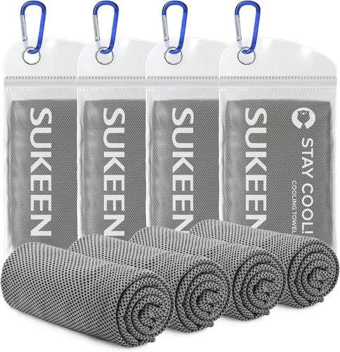 Miniatura 12 de Sukeen [4 unidades de toallas de refrigeración (40 x 12 pulgadas)], toalla de hielo, toalla de microfibra suave transpirable para yoga