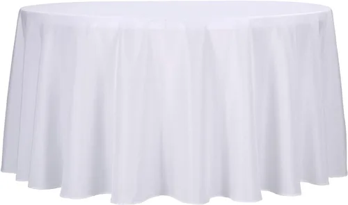 Miniatura 100 de Ascoza Paquete de 2 manteles rectangulares blancos de 60 x 84 pulgadas, tela de poliéster de 4 pies, para bodas, banquetes, restaurantes y fiestas