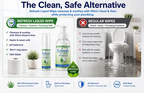 Miniatura 2 de Refresh Liquid Wipe: Espuma de papel higiénico Alternativa ecológica de toallitas húmedas desechables Limpia y calma con hamamelis y aloe
