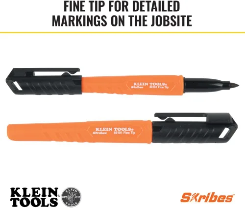 Miniatura 3 de Klein Tools 8610112 Skribes Marcadores Permanentes de Punta Fina, Tinta de Grado Profesional, Marcador Multisuperficie para Sitios de Trabajo
