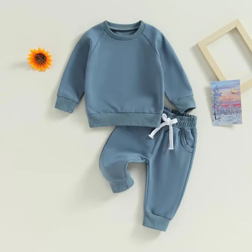Miniatura 3 de Hoanselay Conjunto de sudadera de manga larga con capucha y pantalones de otoño e invierno para bebé niño