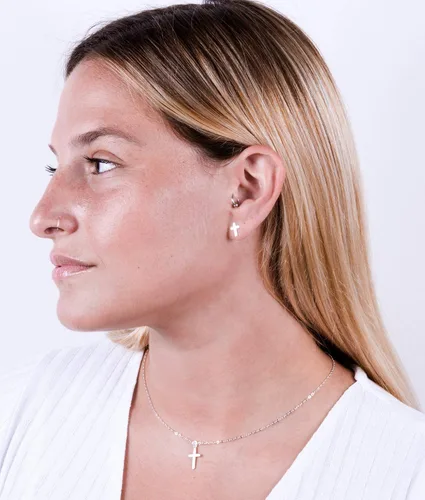 Miniatura 14 de Collar de cruz de oro para mujer, collares con colgante de cruz minimalista, longitud de 16 a 18 pulgadas, joyería cristiana hecha a mano, regalo