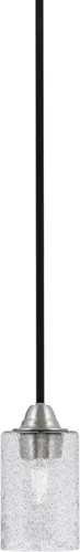 Miniatura 85 de Toltec Lighting Paramount - Mini colgante de 1 luz en acabado negro mate con cristal de arte perla de 7 pulgadas y estilo negro