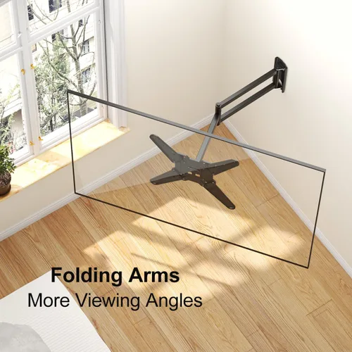 Miniatura 5 de Suptek Soporte de pared para TV de esquina de brazo largo para la mayoría de televisores de 23 a 60 pulgadas, soporte de TV de movimiento completo