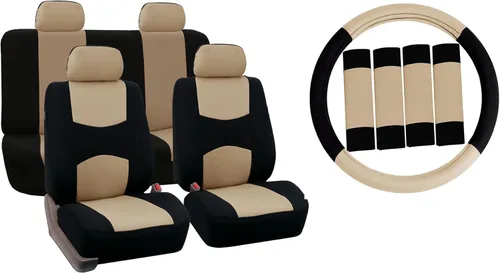 Fundas para asiento FH GROUP FH-FB050102 planas, para la mayoría de los autos, camiones, furgonetas o camionetas, Beige-FH2033