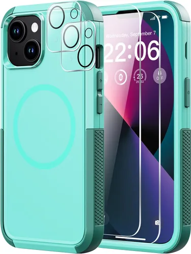 Miniatura 59 de Diverbox Funda para iPhone 13 [compatible con MagSafe] [con protector de pantalla] [a prueba de golpes] [a prueba de caídas] Funda de protección