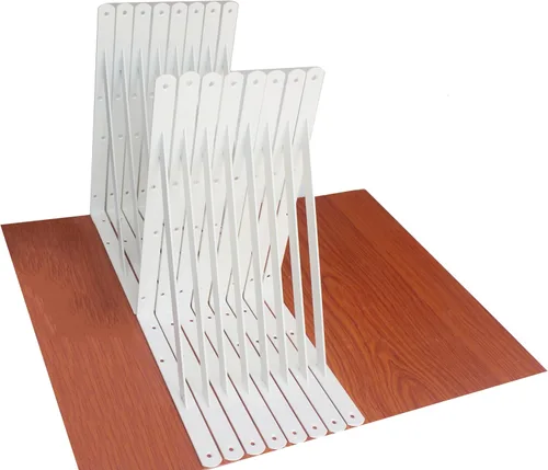 Miniatura 102 de Paquete de 16 soportes de estante resistentes negros de 20 pulgadas de largo x 12 pulgadas de alto con tornillos, soportes de estante de metal