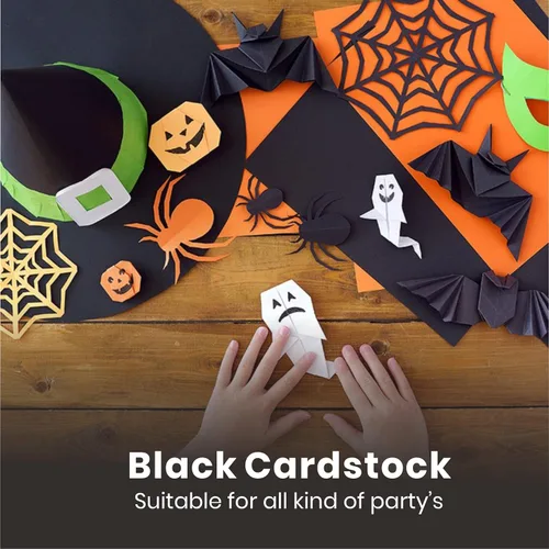 Miniatura 7 de Papel grueso de cartulina de color negro, 50 hojas, 8.5 x 11 pulgadas, peso pesado, 92 libras, cartulina para manualidades y fabricación de tarjetas