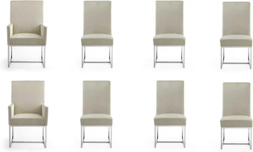 Miniatura 16 de Manhattan Comfort Element Mid Century - Silla de comedor tapizada moderna, juego de 6, color azul