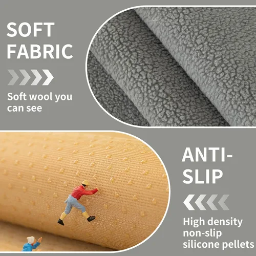 Miniatura 19 de Funda de sofá de forro polar sherpa, súper suave, divertida y esponjosa, funda de felpa cálida, funda antideslizante para sofá seccional, protector