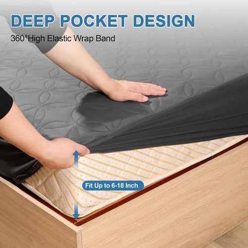 Miniatura 4 de GUHER Protector de colchón impermeable tamaño individual, funda de cama transpirable de tela de aire 3D, funda protectora de colchón, sin ruido