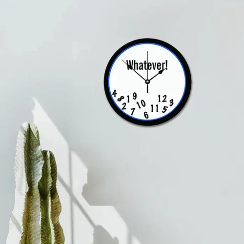 Miniatura 3 de ArogGeld Whatever Funny - Reloj de pared personalizado de 10 pulgadas, redondo de madera vintage, funciona con pilas, grande, silencioso, Lo que sea