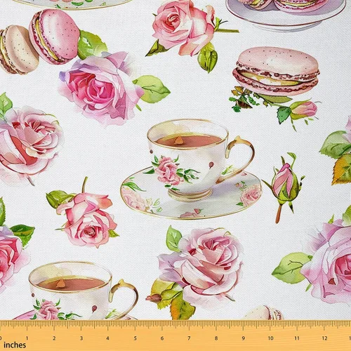 Miniatura 9 de Feelyou The Yard, tela floral vintage de The Yard, Teteras románticas con temática de flores, tela de tapicería para sillas y proyectos de bricolaje