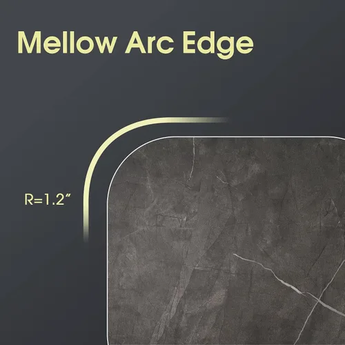 Miniatura 6 de ivinta Mesa auxiliar con almacenamiento, mesa central rectangular moderna con mármol sintético y marco dorado para espacios pequeños, mesa de sala