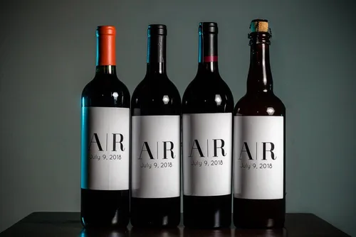 Miniatura 8 de 12 etiquetas autoadhesivas fáciles de usar para botellas de vino/cerveza de boda