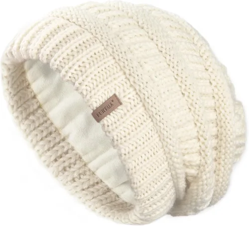 Miniatura 32 de FURTALK Gorros de invierno para mujer, con forro polar, gorro de punto holgado y cálido, gorro de esquí